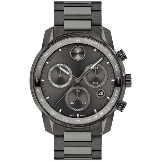 Movado Men's Bold Verso Gunmetal Ionic Plated Steel Bracelet Watch 44mm