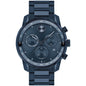 Movado Men's Bold Verso Dark Blue Ionic Plated Steel Bracelet Watch 44mm