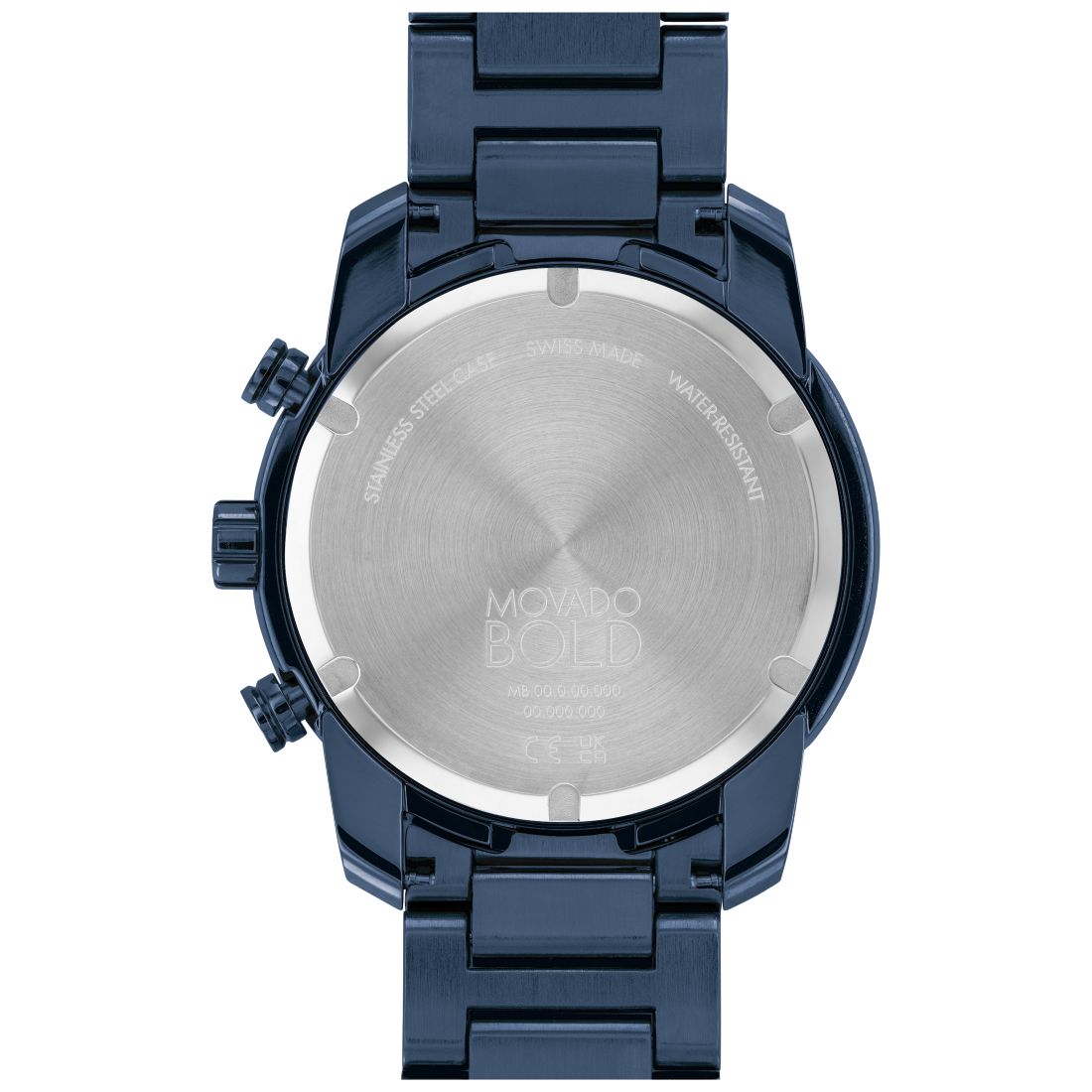 Movado Men's Bold Verso Dark Blue Ionic Plated Steel Bracelet Watch 44mm