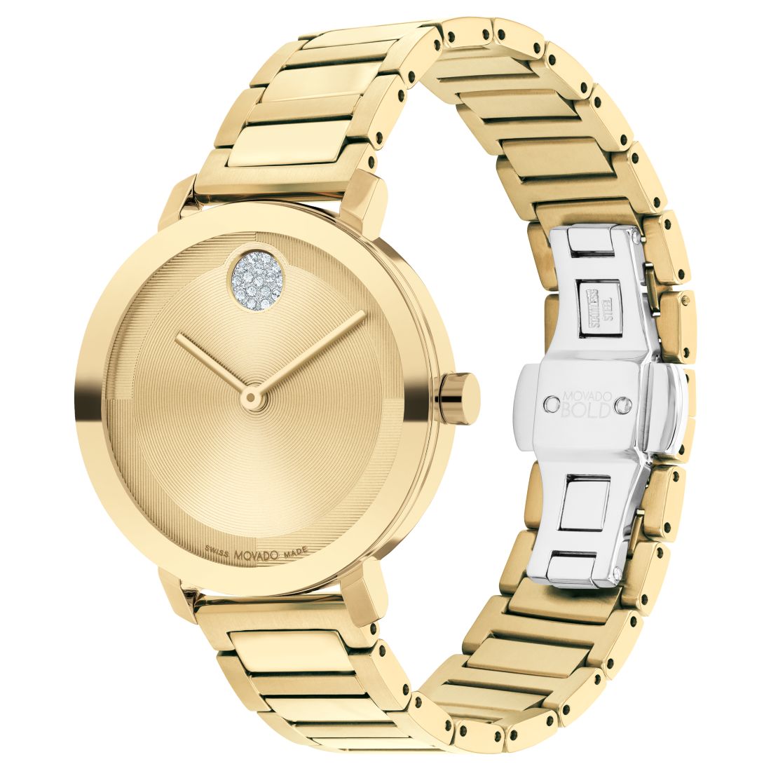 Movado Women's Bold Evolution 2.0 Swiss Quartz Ionic Plated Light Gold-Tone 2 Steel Watch 34mm