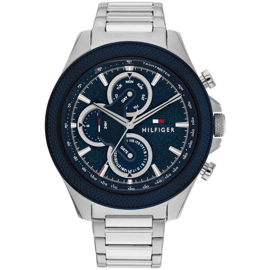 Tommy Hilfiger Men's Multifunction Silver-Tone Stainless Steel Watch 46mm