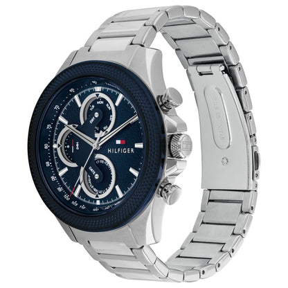 Tommy Hilfiger Men's Multifunction Silver-Tone Stainless Steel Watch 46mm