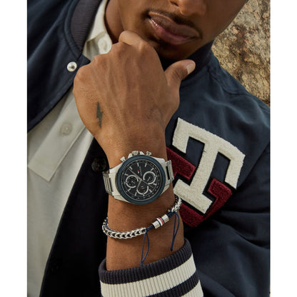 Tommy Hilfiger Men's Multifunction Silver-Tone Stainless Steel Watch 46mm