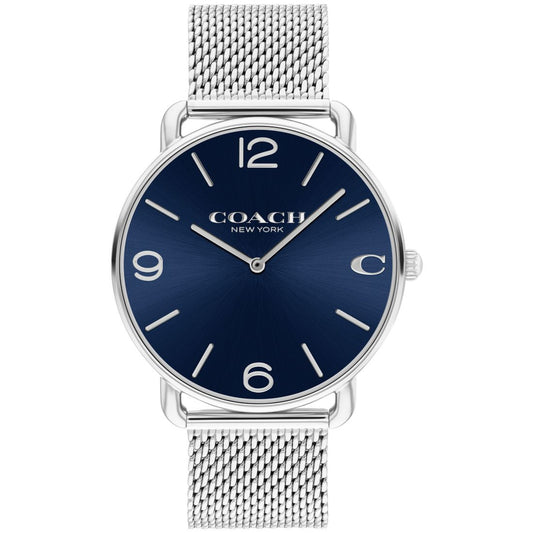 Coach Unisex Elliot Silver-Tone Stainless Steel Mesh Bracelet Watch 41mm