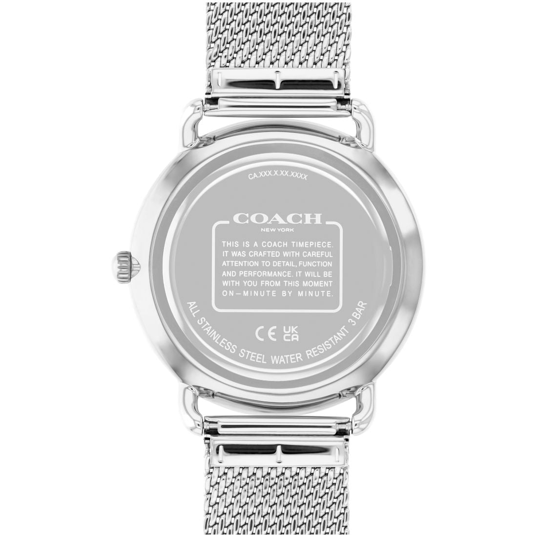 Coach Unisex Elliot Silver-Tone Stainless Steel Mesh Bracelet Watch 41mm