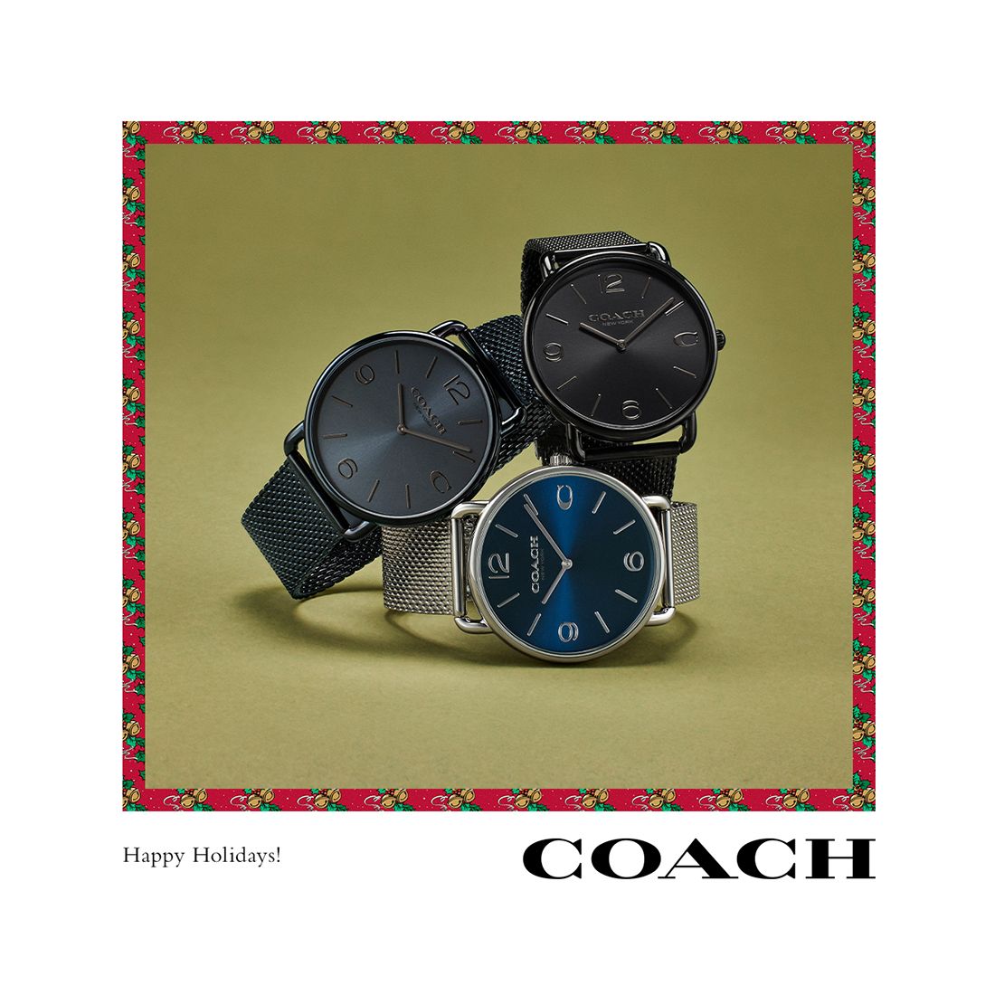Coach Unisex Elliot Silver-Tone Stainless Steel Mesh Bracelet Watch 41mm