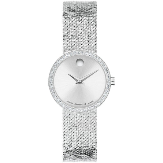 Movado Women's Museum Velura Lab Grown Diamond Swiss Quartz Stainless Steel Watch, 25mm