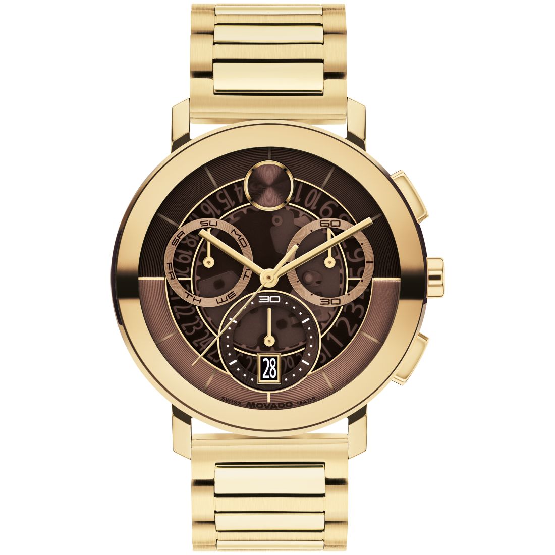 Movado Men's Bold Evolution 2.0 Swiss Quartz Chrono Ionic Plated Light Gold Steel Watch, 42mm