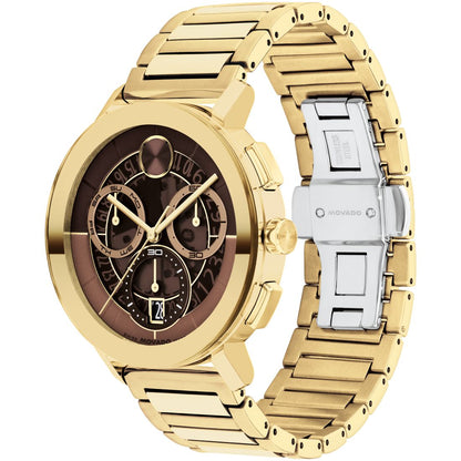 Movado Men's Bold Evolution 2.0 Swiss Quartz Chrono Ionic Plated Light Gold Steel Watch, 42mm