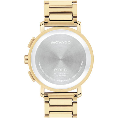 Movado Men's Bold Evolution 2.0 Swiss Quartz Chrono Ionic Plated Light Gold Steel Watch, 42mm