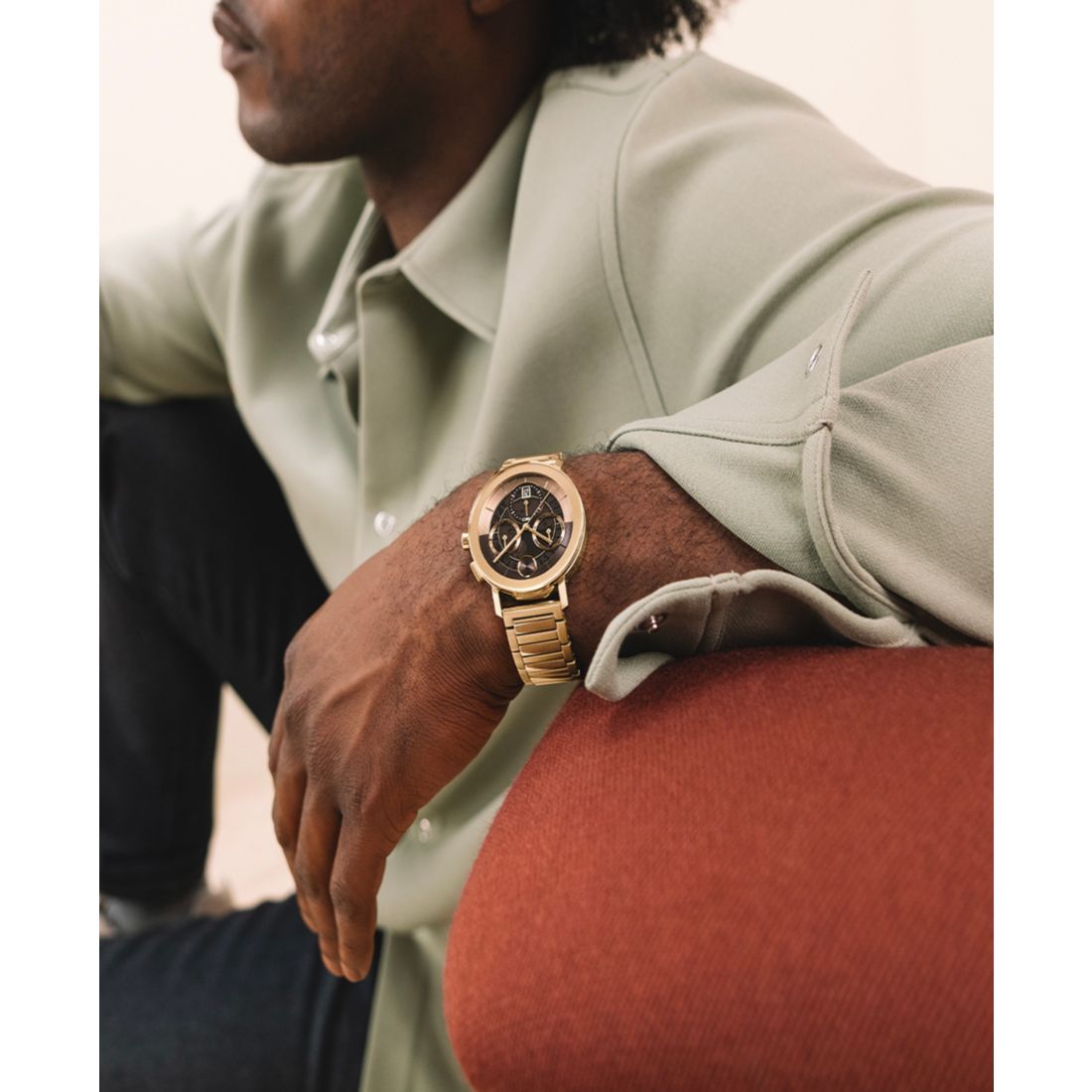 Movado Men's Bold Evolution 2.0 Swiss Quartz Chrono Ionic Plated Light Gold Steel Watch, 42mm