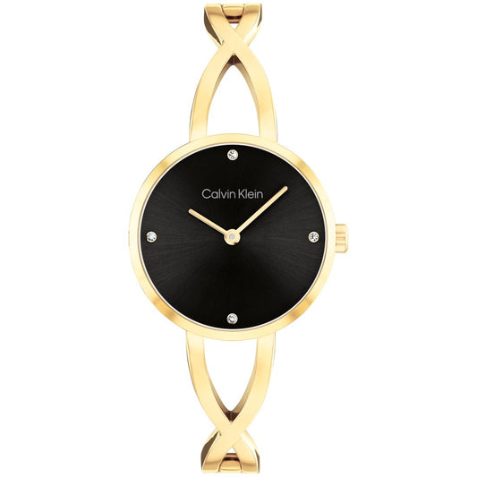 Calvin Klein Women's Sculpted Embrace Gold Tone Stainless Steel Bracelet Watch, 28mm