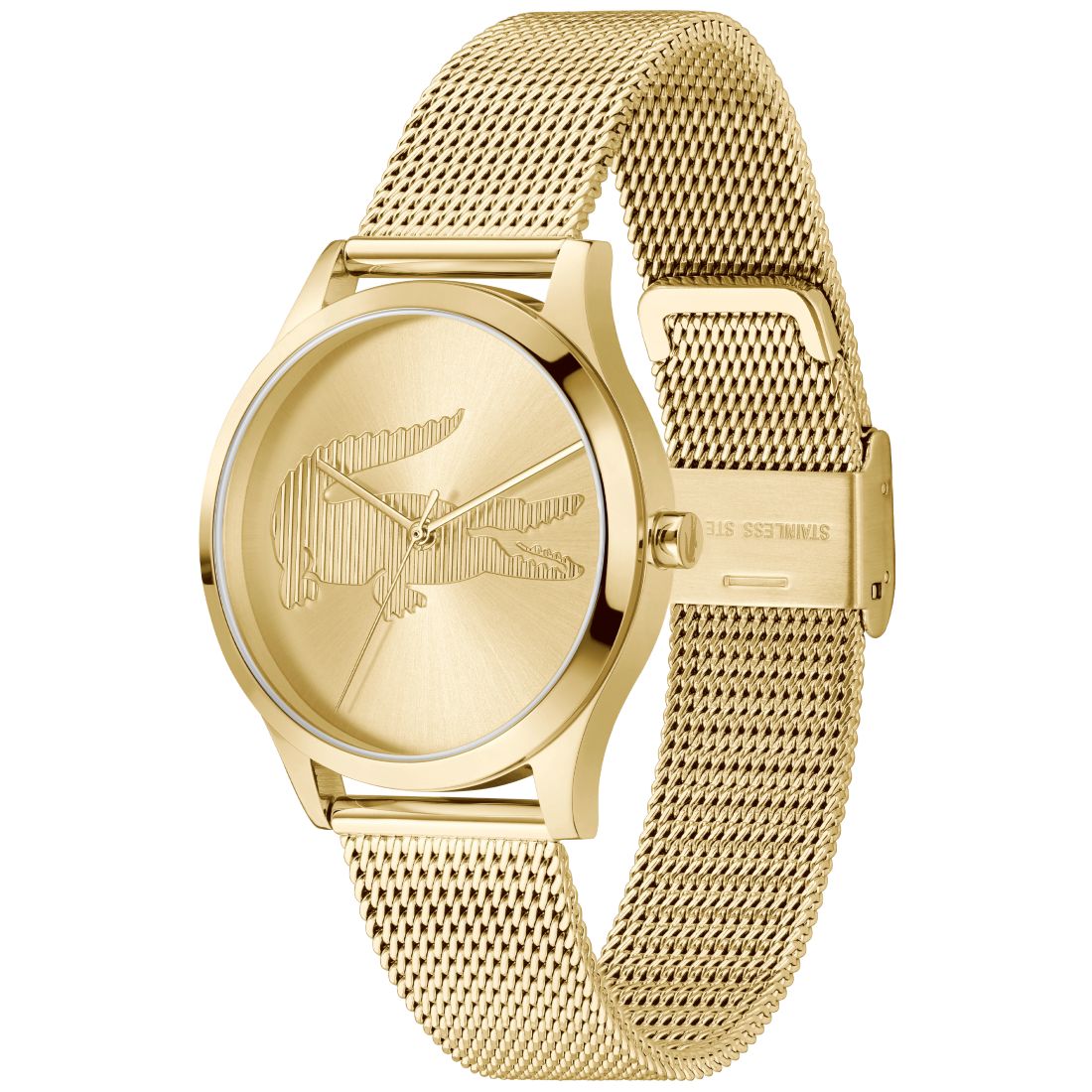 Lacoste Women's Crocodelle Gold Tone Stainless Steel Mesh Bracelet Watch, 36mm