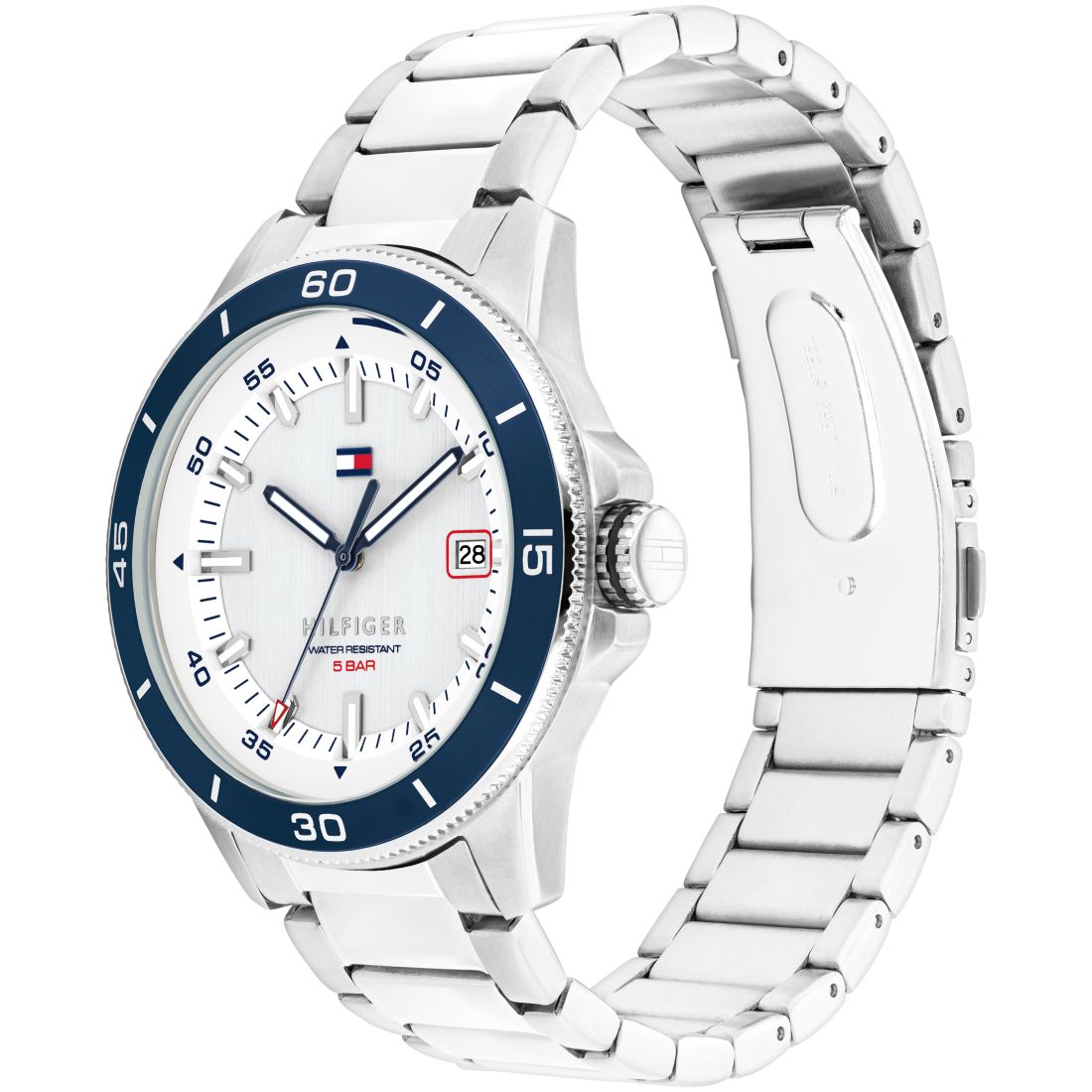Tommy Hilfiger Men's Quartz Silver Tone Stainless Steel Bracelet Watch, 43mm