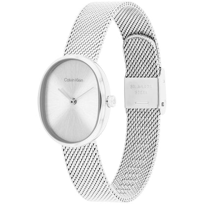 Calvin Klein Women's Euphoria Silver Tone Stainless Steel Mesh Bracelet Watch, 23.2mm
