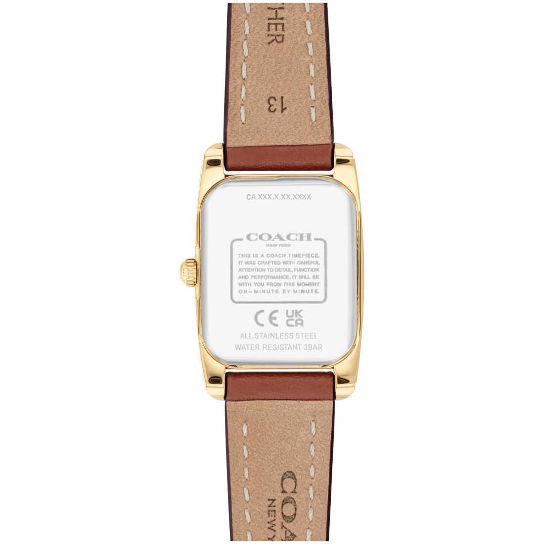 Coach Women's Reese Saddle Leather Strap Watch, 20x30mm