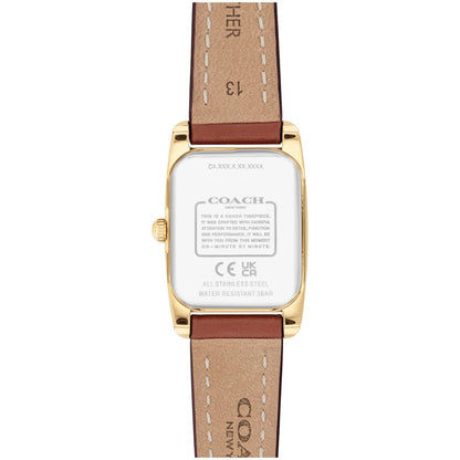 Coach Women's Reese Saddle Leather Strap Watch, 20x30mm