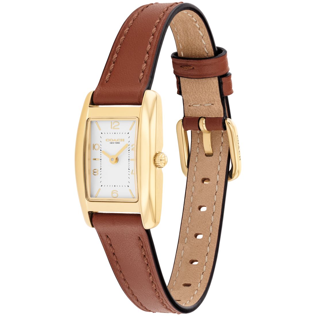 Coach Women's Reese Saddle Leather Strap Watch, 20x30mm