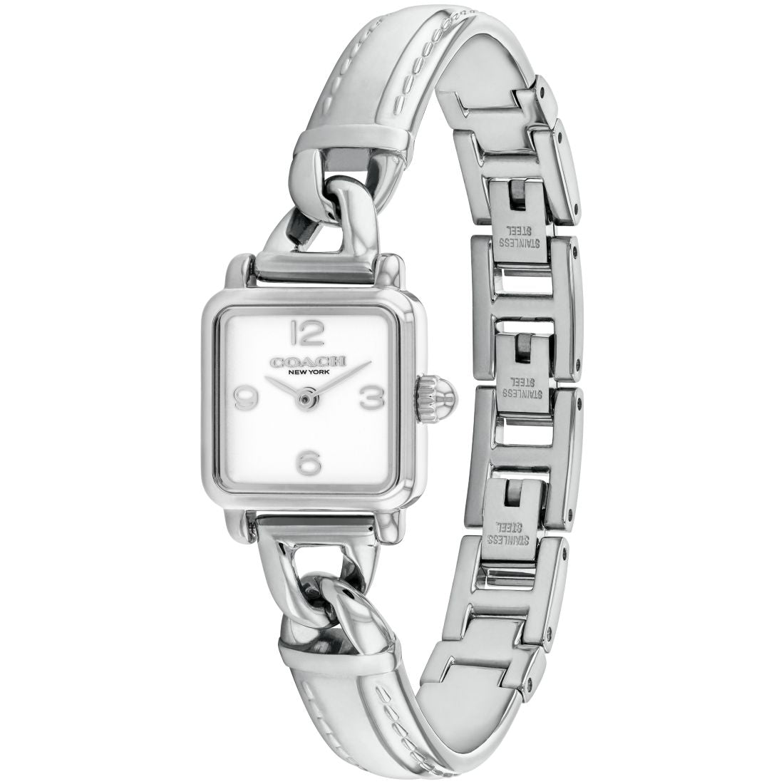 Coach Women's Cass Silver Tone Stainless Steel Bangle Bracelet Watch, 18mm