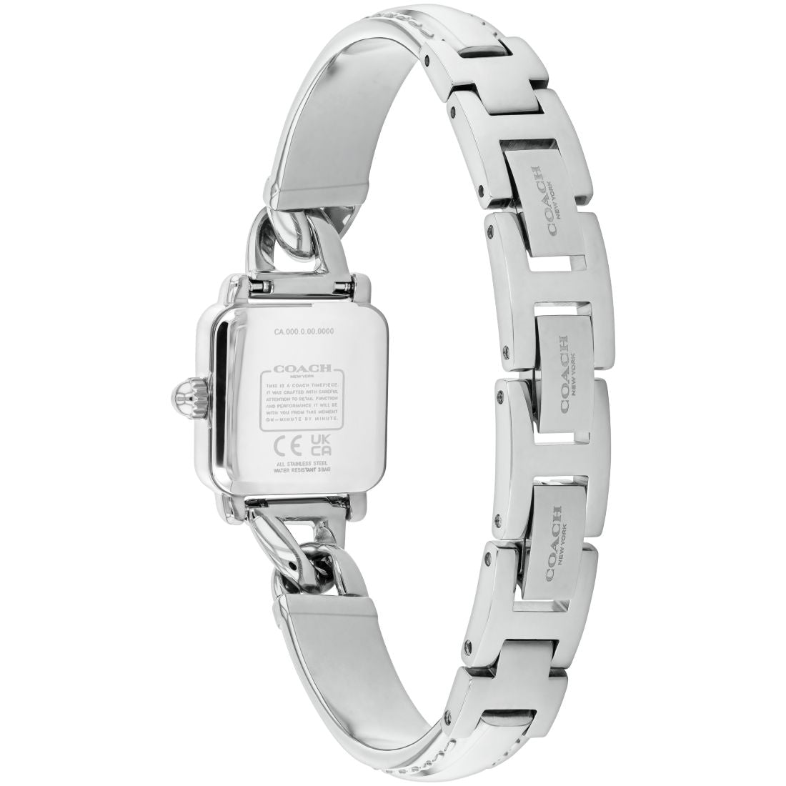 Coach Women's Cass Silver Tone Stainless Steel Bangle Bracelet Watch, 18mm