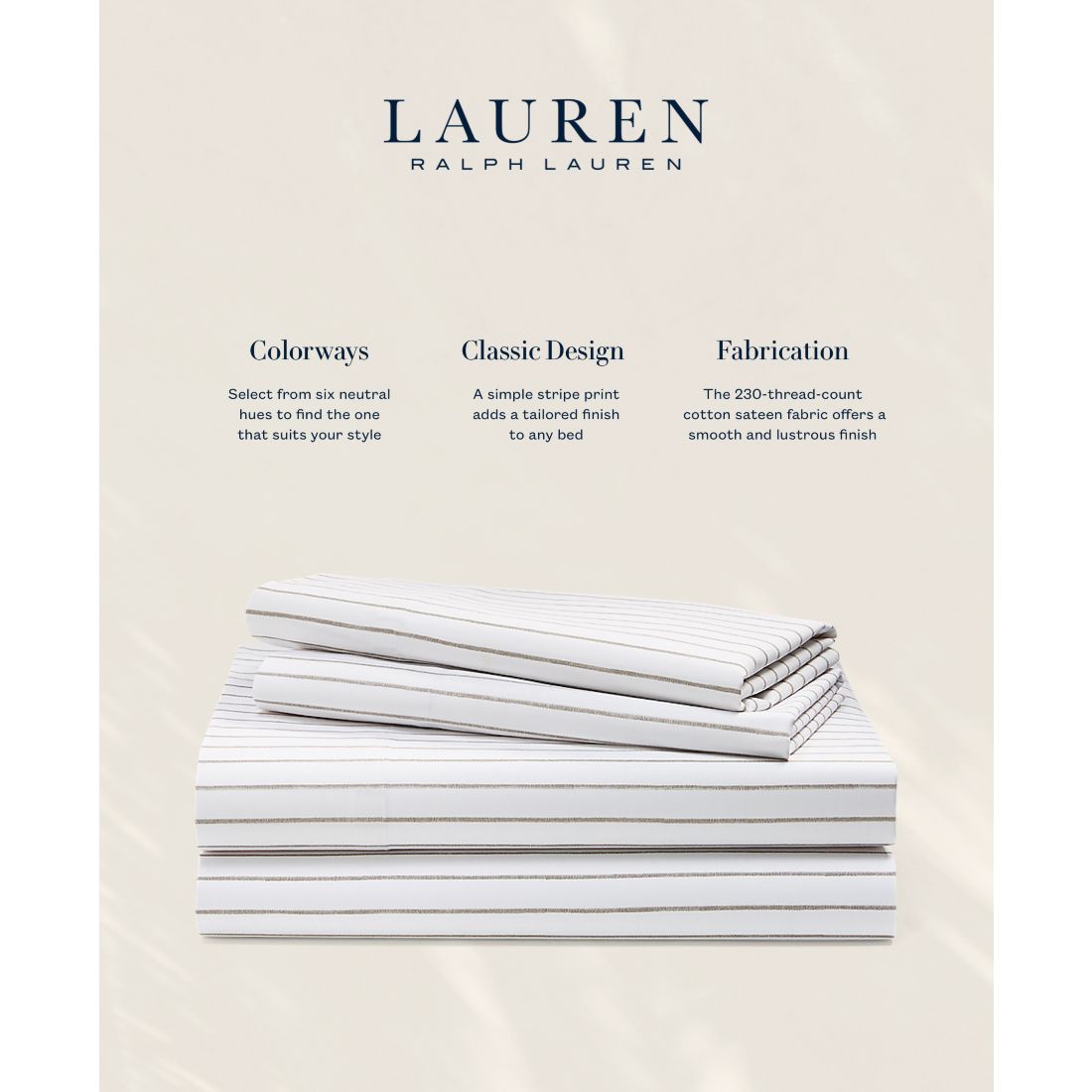 Lauren Ralph Lauren Spencer Stripe Sheet Set, Queen