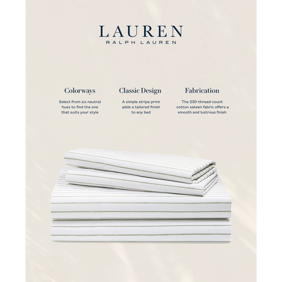Lauren Ralph Lauren Spencer Stripe Sheet Set, Queen