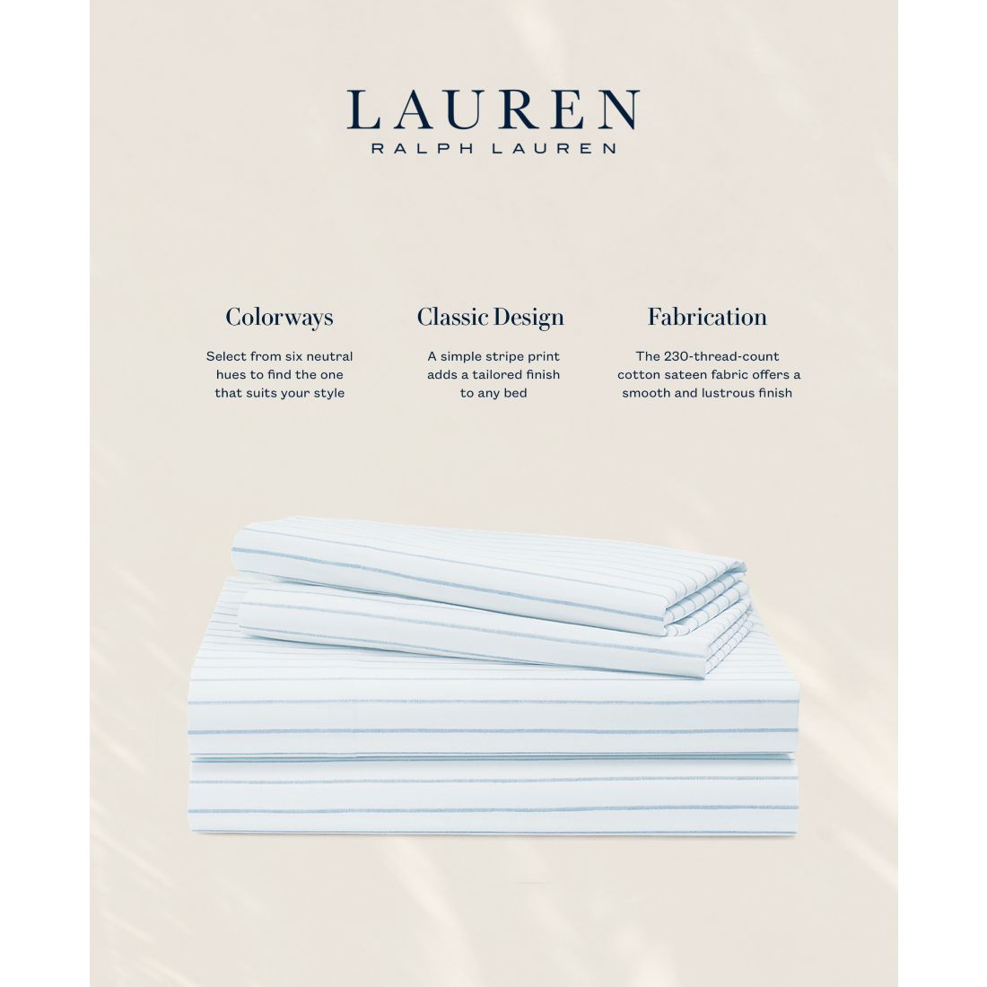 Lauren Ralph Lauren Spencer Stripe Sheet Set, Queen
