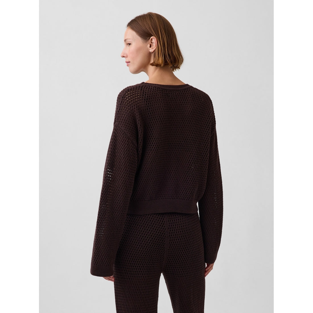 Women's 100% Cotton Crochet Relaxed Sweater