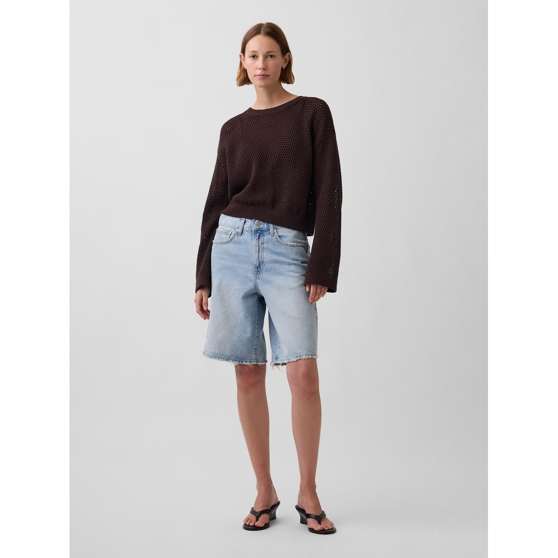 Women's 100% Cotton Crochet Relaxed Sweater