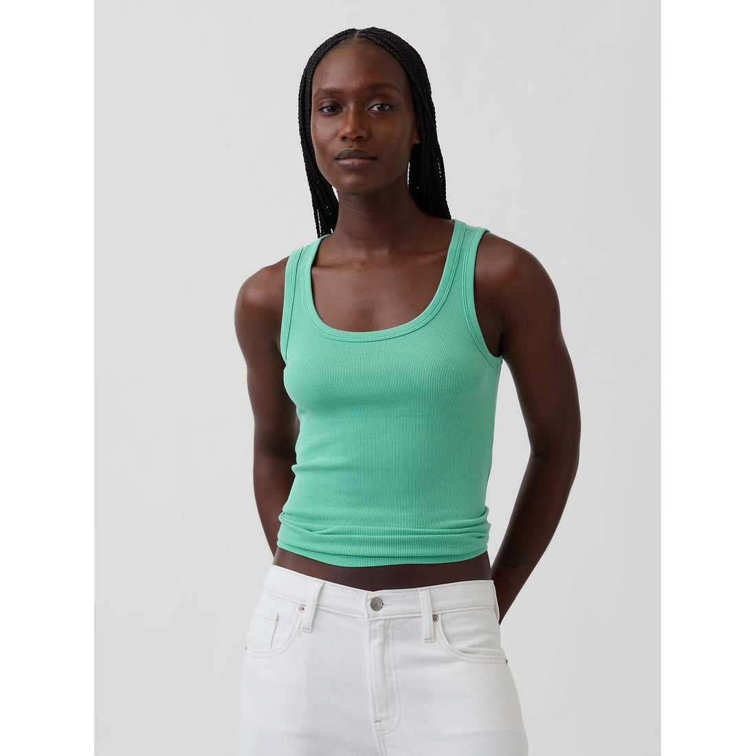 Women's Rib Scoop Tank Top
