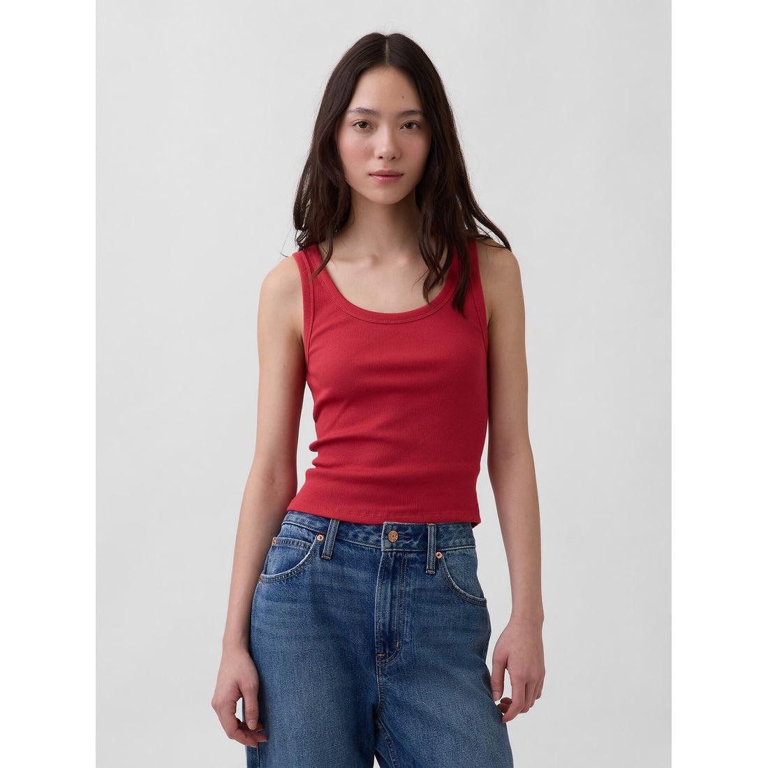 Women's Rib Scoop Tank Top