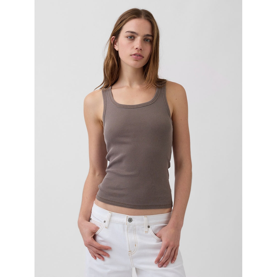 Women's Rib Scoop Tank Top