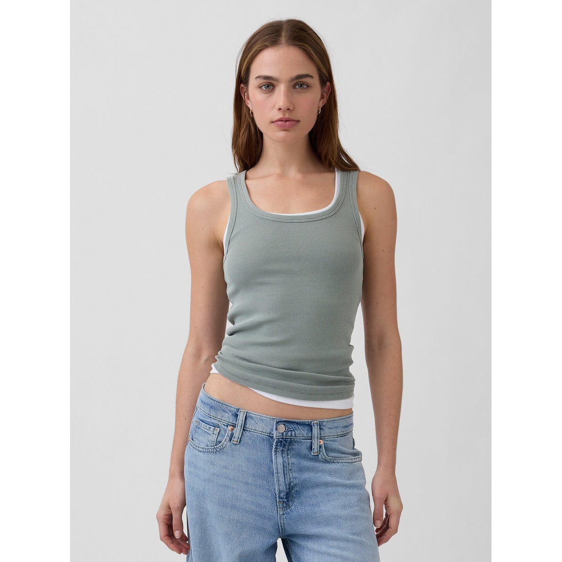 Women's Rib Scoop Tank Top