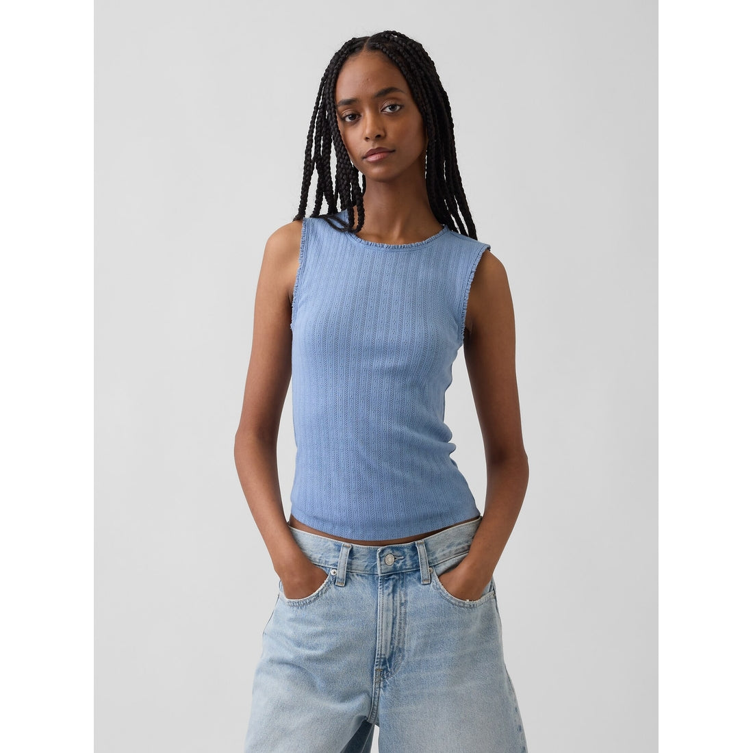 Women's Pointelle Shell Tank Top