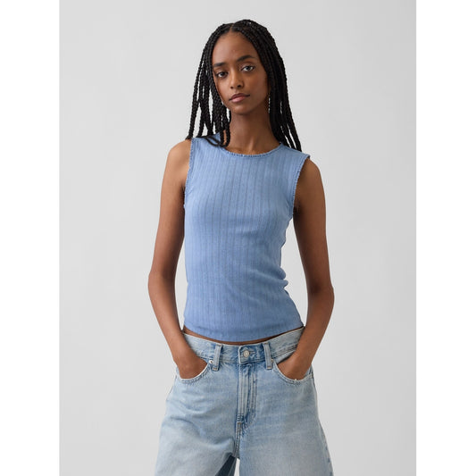 Women's Pointelle Shell Tank Top