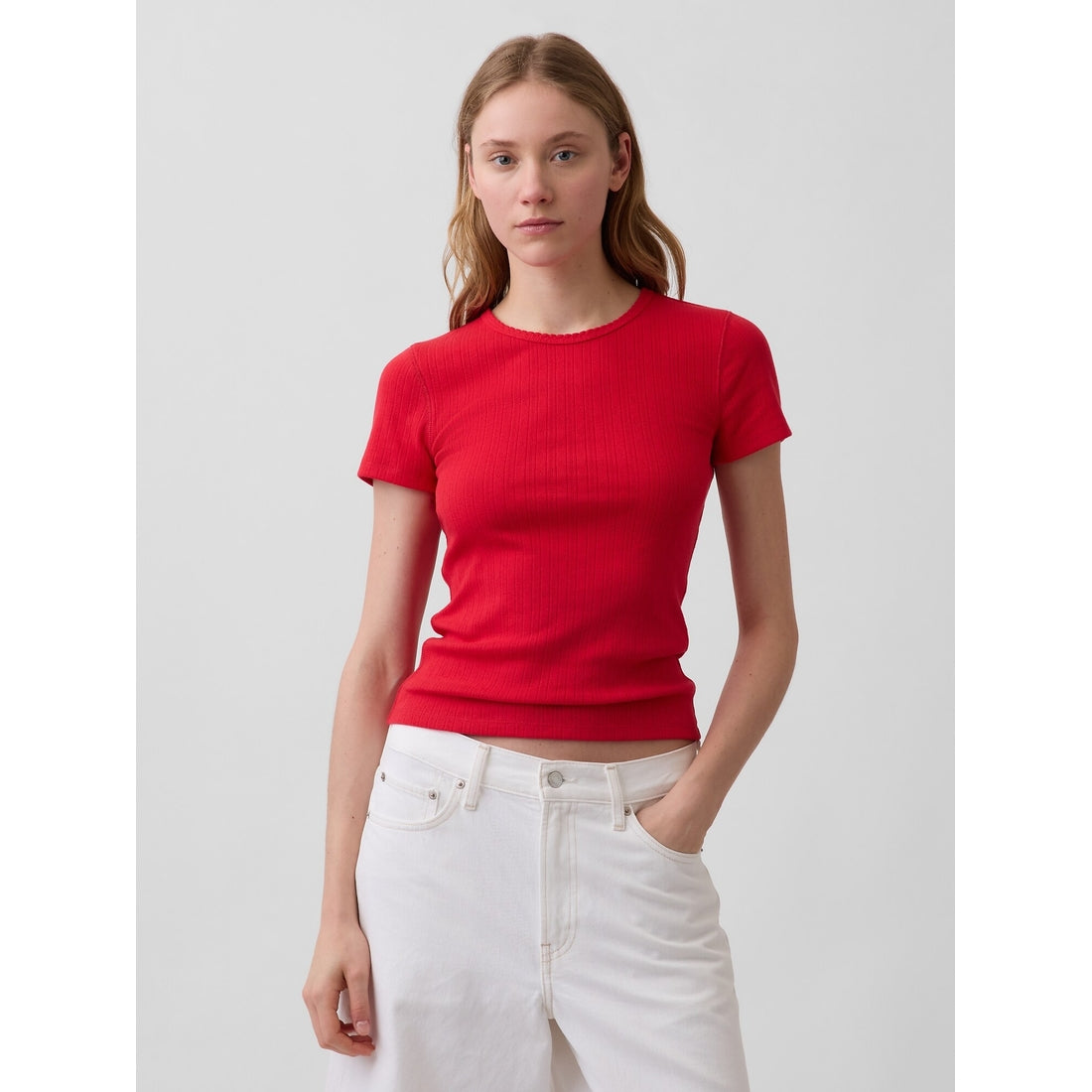 Women's Pointelle Crewneck T-Shirt
