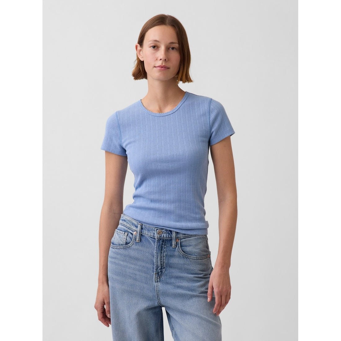 Women's Pointelle Crewneck T-Shirt