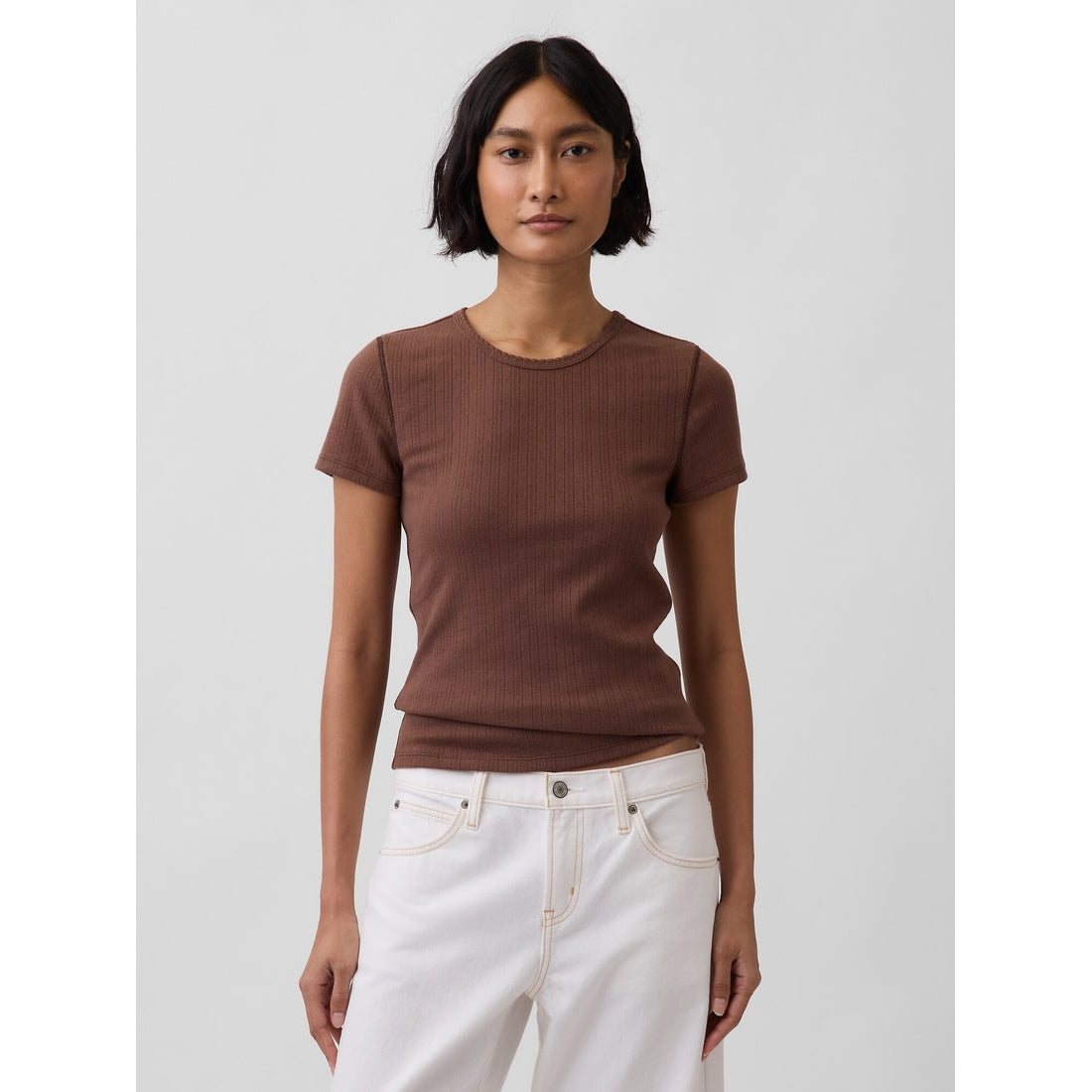 Women's Pointelle Crewneck T-Shirt