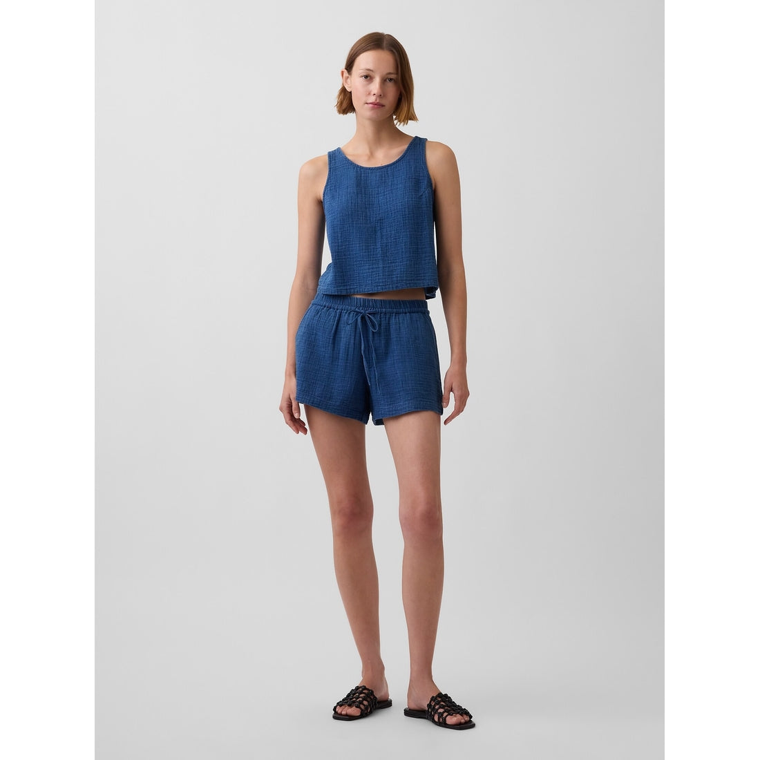 Women's 4" Cotton Gauze Denim Easy Shorts