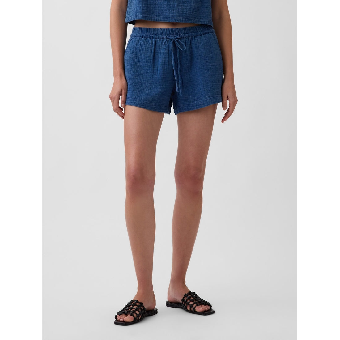 Women's 4" Cotton Gauze Denim Easy Shorts