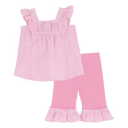 Rare Editions Baby Girls' Embroidered Daisy Sleeveless Top and Capri Pants, 2-Piece Set