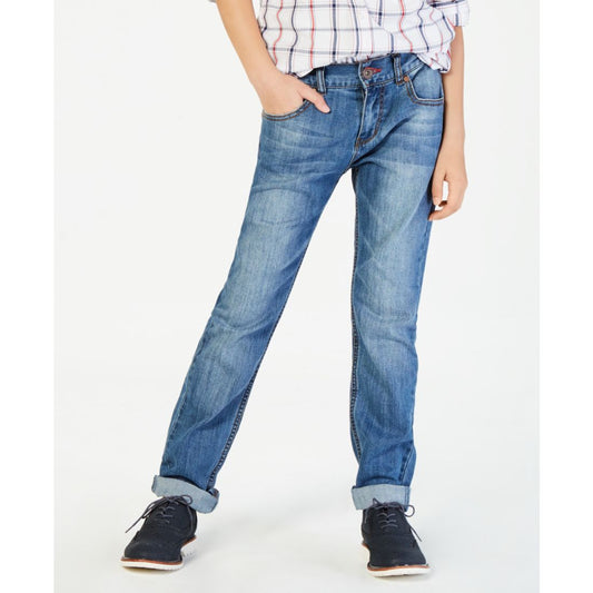 Tommy Hilfiger Big Boys Straight-Fit Stone Blue Jeans
