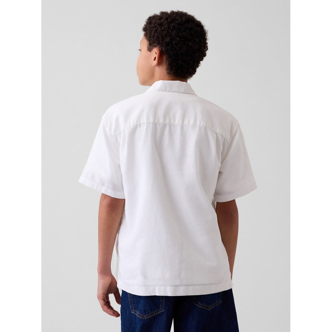 Boys' Linen-Cotton Relaxed Vacay Shirt