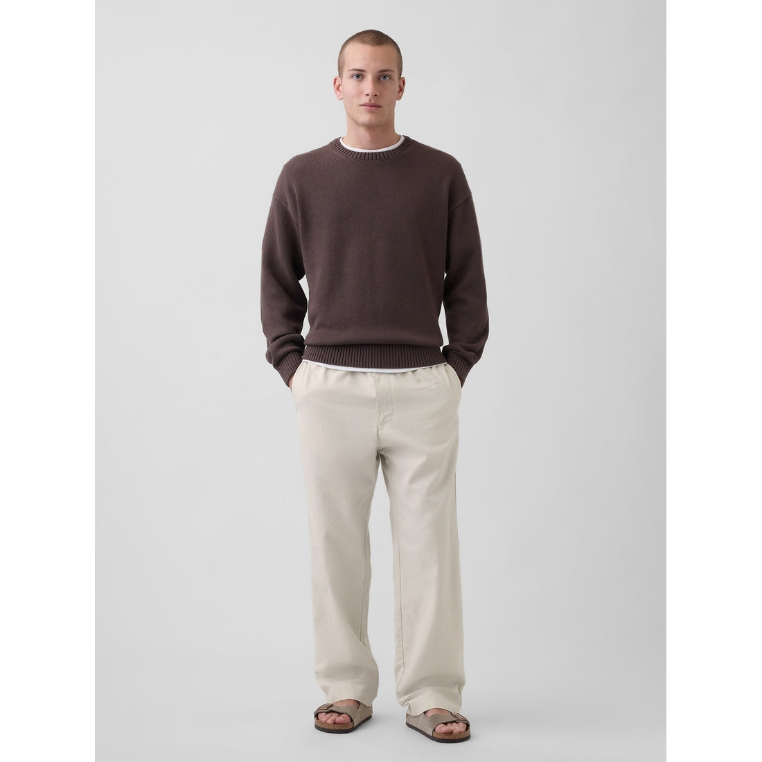 Men's Linen-Cotton Relaxed Taper Pants