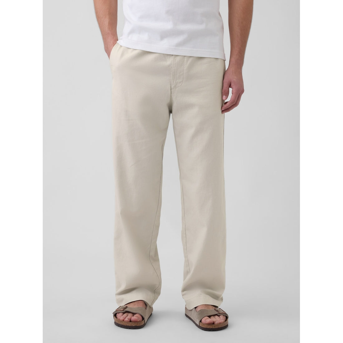 Men's Linen-Cotton Relaxed Taper Pants
