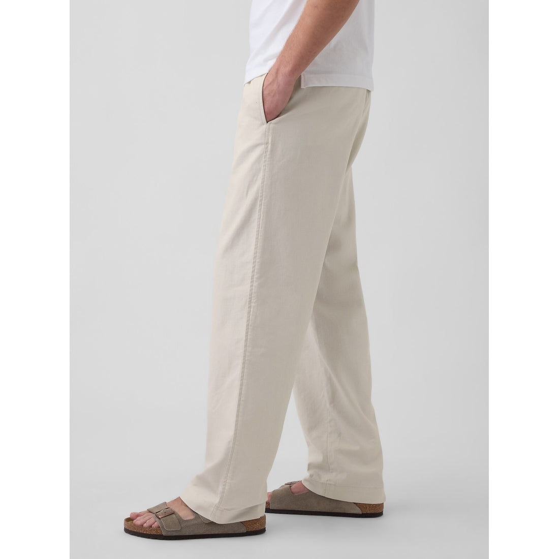 Men's Linen-Cotton Relaxed Taper Pants