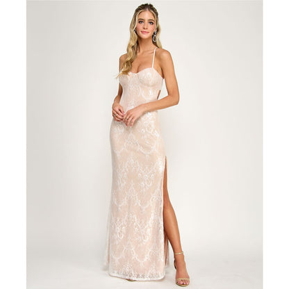 Emerald Sundae Juniors' Sweetheart-Neck Sequin Lace Gown