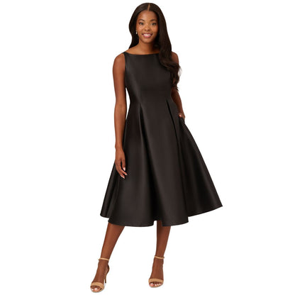 Adrianna Papell Boat-Neck A-Line Dress