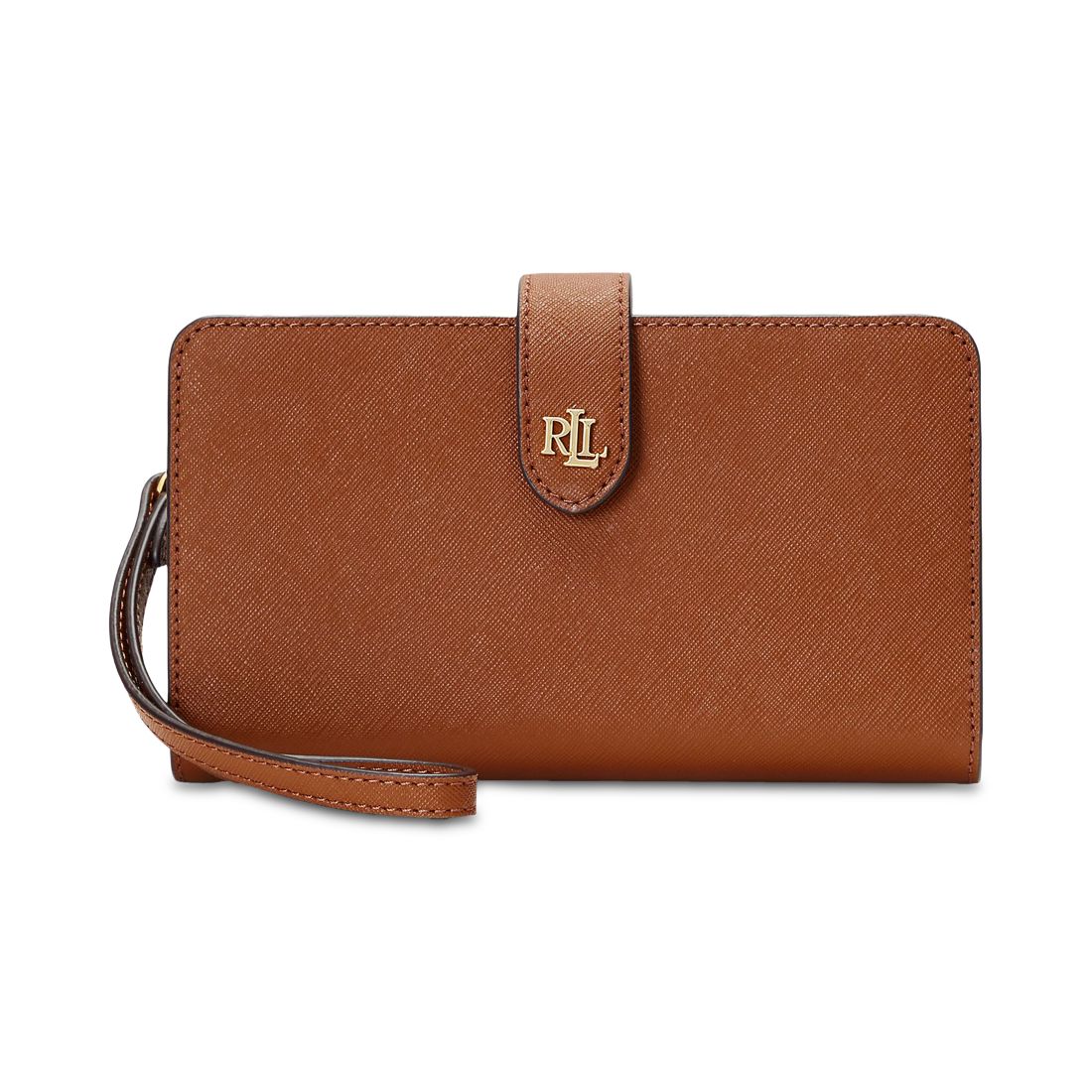 Lauren Ralph Lauren Crosshatch Leather Tech Wristlet