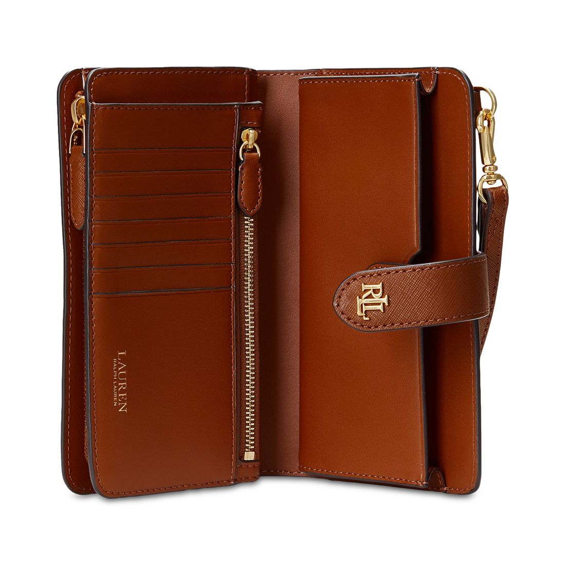Lauren Ralph Lauren Crosshatch Leather Tech Wristlet
